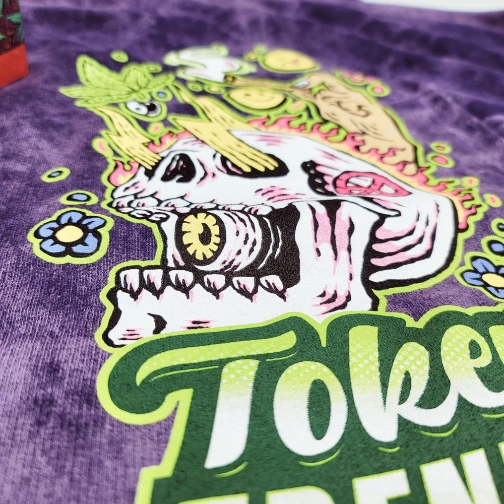 TokerTrends SmokeSesh Purple Tie-Dye Unisex Hoodie & Bowlzer Combo - Picture 3 of 8